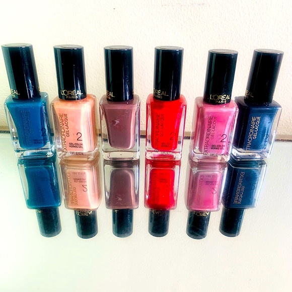 L’ORÉAL EXTRAORDINAIRE GEL LACQUE POLISH 1-2-3–NEW!—-(6 PIECE BUNDLE)